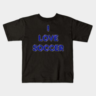 I Love Soccer - Blue Kids T-Shirt